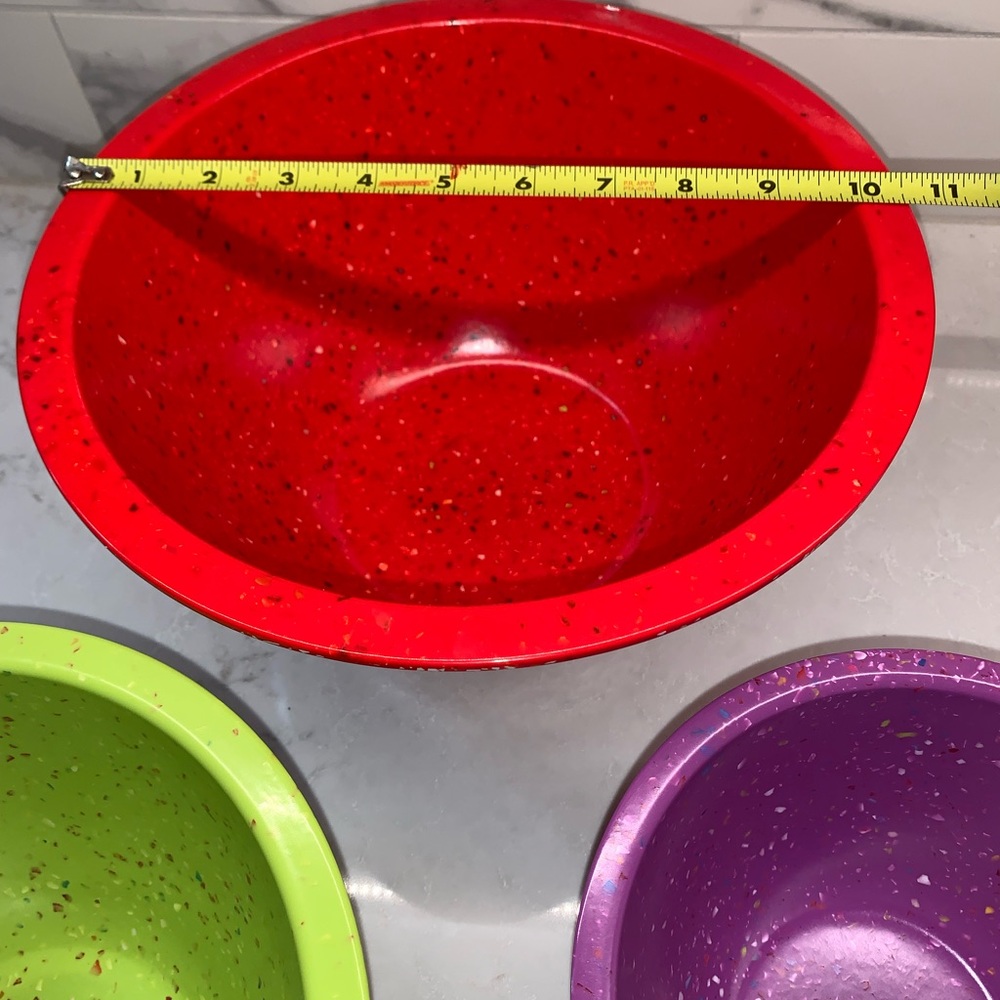 ZAK! Colorful 4 Confetti Melamine Nesting Mixing Bowls - Picture 6 of 8